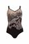 Picture of PLUS SIZE BLACK WITH BEIGE PRINT BODICE.